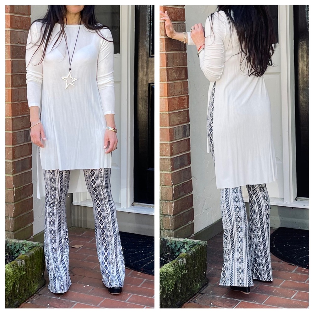 Ethnic print pull on fabulous bell bottom pants - Picture 5 of 5
